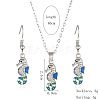 Alloy Enamel Pendant Necklaces & Dangle Earrings Sets FS-WGBC05C-06-1