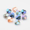 Electroplate Faceted Glass Heart Beads EGLA-R091-M-2