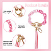 2Pcs 2 Styles Acrylic & Zine Alloy & PU Pendant Decoration KEYC-CN0001-07B-5