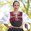 Sparkle Polyester Flower Embroidery Ribbons SRIB-WH0011-266A-6