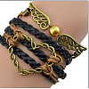 Suede & Imitation Leather Cord Knitted Multi-strand Bracelets WGD6FE3-21-1