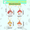 Autumn Theme Alloy Enamel Mushroom Elf Charm Locking Stitch Markers HJEW-PH01710-2