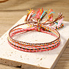 5Pcs 5 Colors Cotton Woven Braided Cord Bracelets Set PW-WG19598-01-1