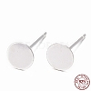 925 Sterling Silver Flat Pad Ear Stud Findings STER-A003-103C-1