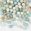  2 Strands Frosted Natural Flower Amazonite Round Beads Strands G-NB0004-45-4