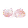 Transparent Glass Petal Pendants GLAA-T030-05-B-2