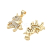 Brass Pave Cubic Zirconia Pendants KK-U009-02B-G-2