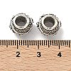 Barrel Antique Silver Plated Metal Alloy Rhinestone European Beads ALRI-Q228-02I-4