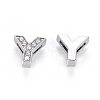 Alloy Initial Slide Charms with Grade A Rhinestones ALRI-R032-Y-FF-2