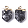 Natural Larvikite Pointed Pendants X-G-N326-34B-2