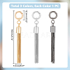 Unicraftale 3 Sets 3 Colors  Alloy Keychain Tassel Chain Pendant Decoration HJEW-UN0001-25-3