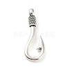 Tibetan Style Alloy Hook Clasps PALLOY-P293-066AS-2