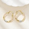 Brass Two Tone Twist Hoop Earrings LS-EJEW-B117-06A-M-2