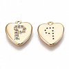 Brass Micro Pave Clear Cubic Zirconia Charms KK-N231-234P-NF-2