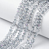 Electroplate Transparent Glass Beads Strands X-EGLA-A034-T8mm-F10-1