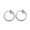 Tarnish Resistant 304 Stainless Steel Retractable Clip-on Hoop Earrings STAS-K171-53P-1