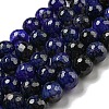 Faceted Natural Dragon Veins Agate Beads Strands G-F447-12mm-P02-2