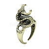 Snake Alloy Cigarette Holder Ring RJEW-K275-25AB-1