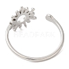 Non-Tarnish 304 Stainless Steel Sun Open Cuff Ring for Women RJEW-M149-05P-2