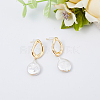 1 Pair Shell Pearl Dangle Stud Earrings EJEW-FI0002-18-7