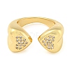Brass Micro Pave Cubic Zirconia Open Finger Ring RJEW-C069-05B-G-2