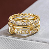 Brass Micro Pave Cubic Zirconia Finger Rings WG3D341-01-1