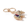 Elephant Zinc Alloy Enamel with Rhinestone Pendant Keychain KEYC-G061-01B-3