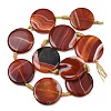 Natural Banded Agate Coin Beads Strands GG-CBAE0EB-06F-5