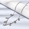 Brass Micro Pave Cubic Zirconia Star Pendant Necklaces NJEW-B157-12P-3
