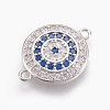 Brass Micro Pave Cubic Zirconia Links Connectors X-ZIRC-O026-06P-NR-1