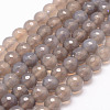 Natural Grey Agate Bead Strands G-K155-D-6mm-F01-1