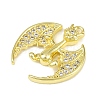 Brass Micro Pave Clear Cubic Zirconia Pendants KK-L238-04G-2