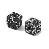 Cube Shape Polymer Clay Rhinestone Beads CLAY-NH0001-08J-3