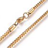 304 Stainless Steel Wheat Chain Necklaces NJEW-L160-005C-G-1