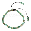 Natural Dyed Imperial Jasper & Brass Beads Braided Bead Bracelets BJEW-JB13418-02-2