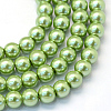 Baking Paint Pearlized Glass Pearl Round Bead Strands HY-Q003-6mm-26-1