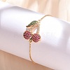 Cherry Brass Micro Pave Cubic Zirconia Link Slider Bracelets KK-R217-54G-2