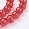 Spray Painted Crackle Glass Beads Strands CCG-Q001-10mm-13-3