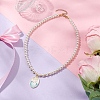 White Glass Pearl Beaded Necklaces NJEW-JN04652-4