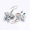Abalone Shell/Paua Shell Dangle Earrings EJEW-F147-A04-2