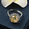 925 Sterling Silver Micro Pave Cubic Zirconia Finger Rings RJEW-B134-01A-01-2