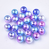 Rainbow ABS Plastic Imitation Pearl Beads OACR-Q174-8mm-06-1