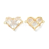 Brass Pave Cubic Zirconia Connector Charms KK-L208-04G-05-1