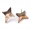 Transparent Resin & Walnut Wood Stud Earrings EJEW-N017-004A-A04-3