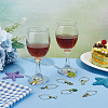BENECREAT 24Pcs 24 Style Summer Green Theme Alloy Enamel Wine Glass Charms AJEW-BC0003-92-5