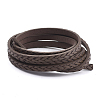 Braided Flat Single Face Imitation Leather Cords LC-T003-01D-2