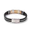 Men's Silicone Cord Bracelet BJEW-M206-02P-3