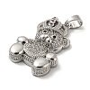 Brass Micro Pave Cubic Zirconia Pendants KK-P250-25P-2