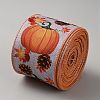 Thanksgiving Day Polyester Printed Pumpkin Ribbons SRIB-WH20020-001B-2
