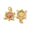 Brass Pendants Micro Pave Cubic Zirconia with Synthetic Opal KK-K356-07G-2